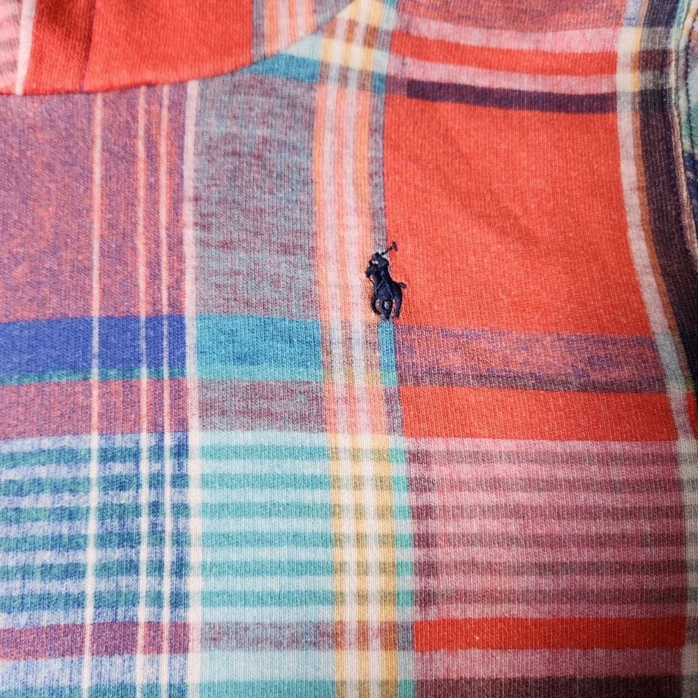 Polo Ralph Lauren Multi-Plaid Pullover Hoodie Youth XL 16 Bright Colors Girl New